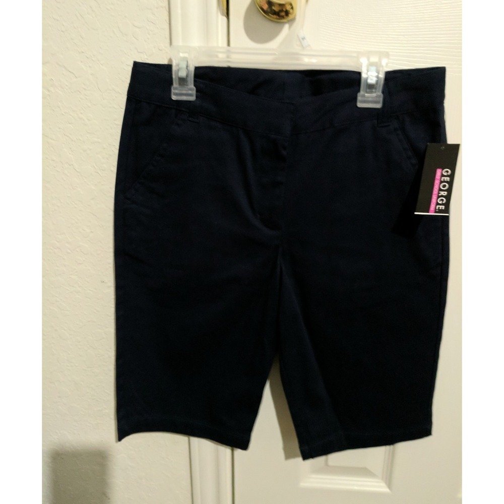 Girls Dark Navy School Uniform Kneee Length Shorts size 16 NEW